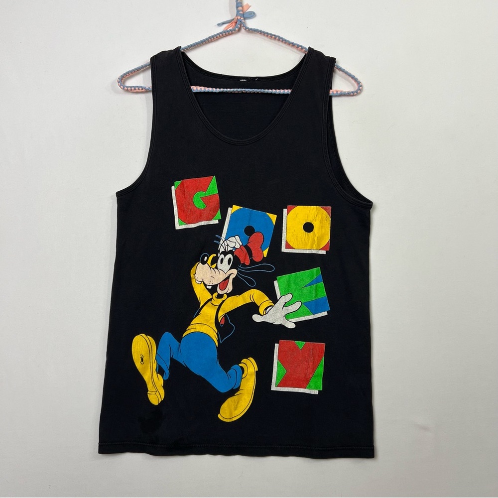 Vintage 90s Disney Goofy Colorful Graphic Tank Top Adult Size Small